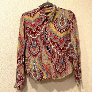 90s Liz Claiborne paisley‎ top